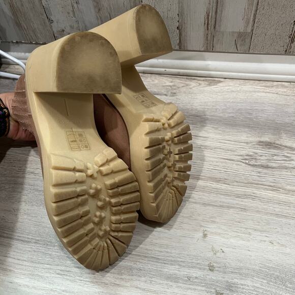 Dolce Vita Caster Cafe Canvas Chelsea Ankle Boot Lug Sole Size 6.5 Beige - Picture 5 of 8